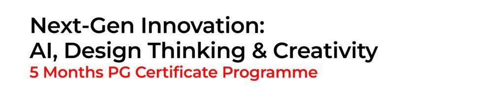 Banner for a postgraduate certificate programme in AI, design thinking and creativity